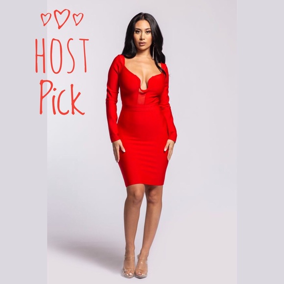 🎈FLASH SALE 🎈Red Sweetheart Bandage Dress - Picture 1 of 5